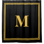 Monogram Initials Gold Black Stylish Individuelle  Duschvorhang (Vorderseite)
