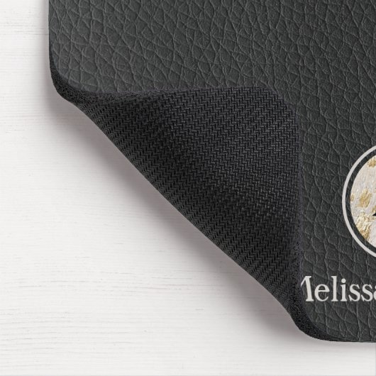 Monogram Initials Gold Cowhide Print Metallic Mousepad (Ecke)