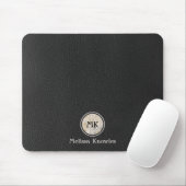 Monogram Initials Gold Cowhide Print Metallic Mousepad (Mit Mouse)