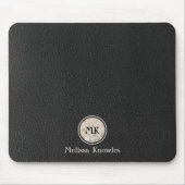 Monogram Initials Gold Cowhide Print Metallic Mousepad (Vorne)