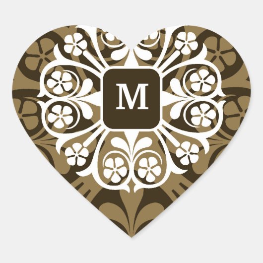 Monogram Initials Gold Heart Stickers (Vorderseite)