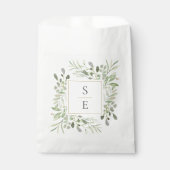 Monogram Initials Greenerage Foliage Wedding Geschenktütchen (Vorderseite)