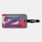 Monogram Initials Grunge Funky Purple Green Art Gepäckanhänger (Rückseite horizontal)