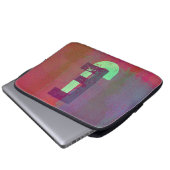 Monogram Initials Grunge Funky Purple Green Art Laptopschutzhülle (Vorne Knopf)