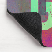 Monogram Initials Grunge Funky Purple Green Art Mousepad (Ecke)
