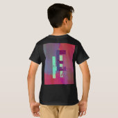 Monogram Initials Grunge Funky Purple Green Art T-Shirt (Schwarz voll)