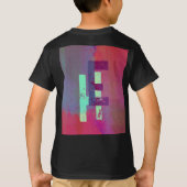 Monogram Initials Grunge Funky Purple Green Art T-Shirt (Rückseite)