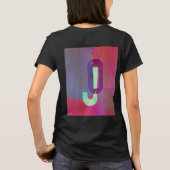 Monogram Initials Grunge Funky Purple Green Art T-Shirt (Rückseite)