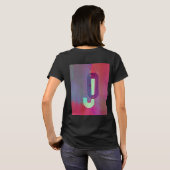 Monogram Initials Grunge Funky Purple Green Art T-Shirt (Schwarz voll)