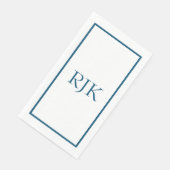 Monogram Initials Individuelle Name 2023 Blue Tren Serviette (Ecke)