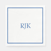 Monogram Initials Individuelle Name Blue Elegant 2 Serviette (Vorderseite)