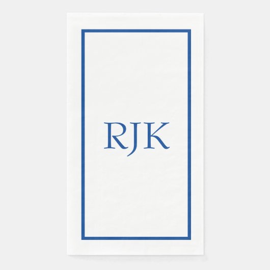 Monogram Initials Individuelle Name Blue Trendy 20 Serviette (Vorderseite)