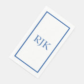 Monogram Initials Individuelle Name Blue Trendy 20 Serviette (Ecke)