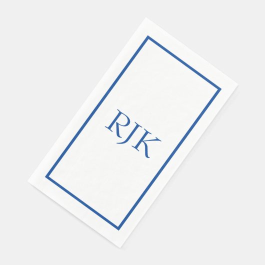 Monogram Initials Individuelle Name Blue Trendy 20 Serviette (Ecke)