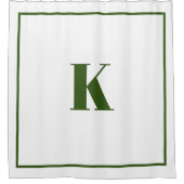 Monogram Initials Individuelle Name Forest Green Duschvorhang (Vorderseite)