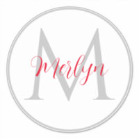 Monogram Initials Individuelle Name Grau-Rot
