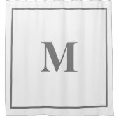 Monogram Initials Individuelle Name Grau Weiß Cool Duschvorhang (Vorderseite)