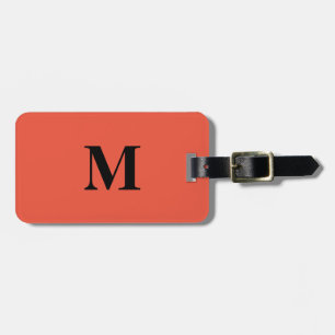 Monogram Initials Individuelle Name Orange Red Gif Gepäckanhänger