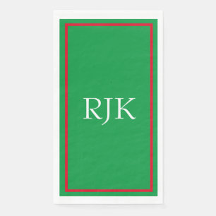 Monogram Initials Individuelle Name Red Green 2023 Serviette