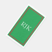 Monogram Initials Individuelle Name Red Green 2023 Serviette (Ecke)