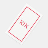 Monogram Initials Individuelle Name Red Trendy 202 Serviette (Ecke)