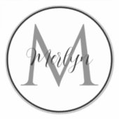 Monogram Initials Individuelle Name Schwarz-weiß C Aufkleber (Vorderseite)