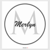 Monogram Initials Individuelle Name Schwarz-weiß E Aufkleber (Blatt)