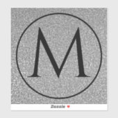 Monogram Initials Individuelle Name Schwarz-weiß G Aufkleber (Blatt)