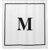 Monogram Initials Individuelle Name Schwarz-weiß S Duschvorhang (Vorderseite)