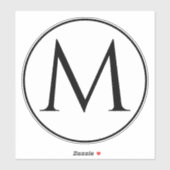 Monogram Initials Individuelle Name Schwarz-weiß T Aufkleber (Blatt)