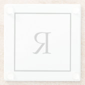 Monogram Initials Individuelle Name Schwarz-weiß T Glasuntersetzer (Rückseite)