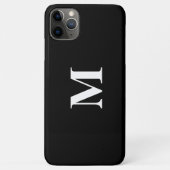 Monogram Initials Individuelle Name Schwarz-weiße  Case-Mate iPhone Hülle (Rückseite)