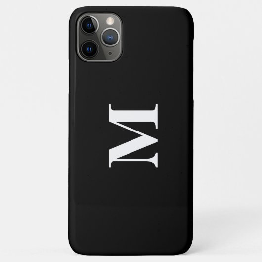 Monogram Initials Individuelle Name Schwarz-weiße  Case-Mate iPhone Hülle (Rückseite)