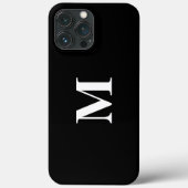Monogram Initials Individuelle Name Schwarz-weiße  Case-Mate iPhone Hülle (Rückseite)