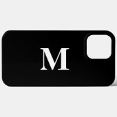 Monogram Initials Individuelle Name Schwarz-weiße  Case-Mate iPhone Hülle (Rückseite (Horizontal))