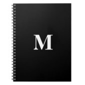 Monogram Initials Individuelle Name Schwarz-weiße  Notizblock (Vorderseite)