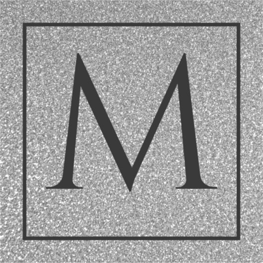 Monogram Initials Individuelle Name Silvery Gray G Aufkleber (Vorderseite)