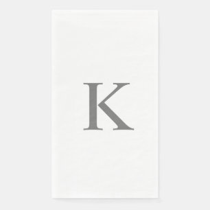 Monogram Initials Letter Gray White Serviette