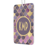 Monogram Initials Lila Gold Mermaid Scales Autolufterfrischer (Links)