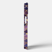 Monogram Initials Lila Gold Mermaid Scales Case-Mate iPhone Hülle (Rückseite / Rechts)