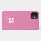 Monogram Initials Minimal Simple Pink Modern Case-Mate iPhone Hülle (Rückseite (Horizontal))