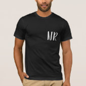 Monogram Initials Modern Black Elegant Design T-Shirt (Vorderseite)