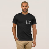 Monogram Initials Modern Black Elegant Design T-Shirt (Vorne ganz)
