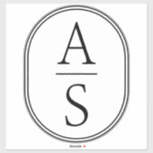 Monogram Initials Modernes einfaches Gepäck Aufkleber (Blatt)