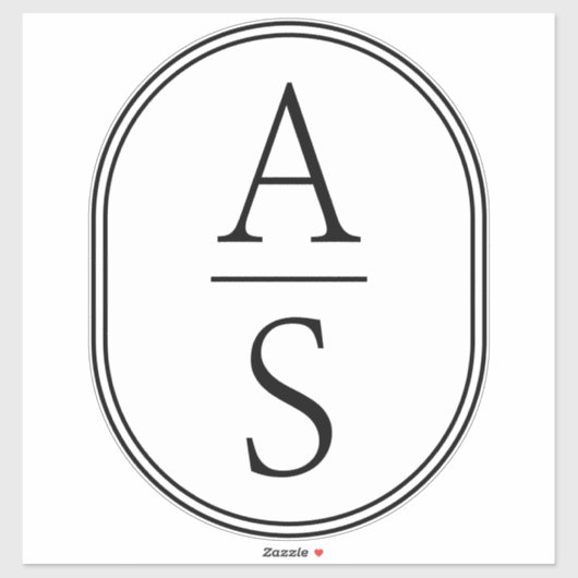 Monogram Initials Modernes einfaches Gepäck Aufkleber (Blatt)