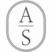 Monogram Initials Modernes einfaches Gepäck Aufkleber (Vorderseite)