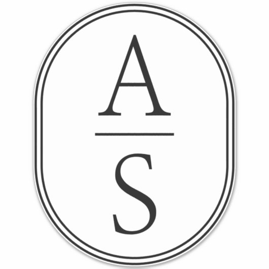 Monogram Initials Modernes einfaches Gepäck Aufkleber (Vorderseite)