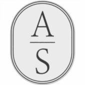 Monogram Initials Modernes einfaches Gepäck Aufkleber (Vorderseite)