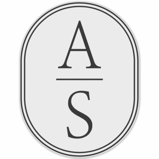 Monogram Initials Modernes einfaches Gepäck Aufkleber (Vorderseite)