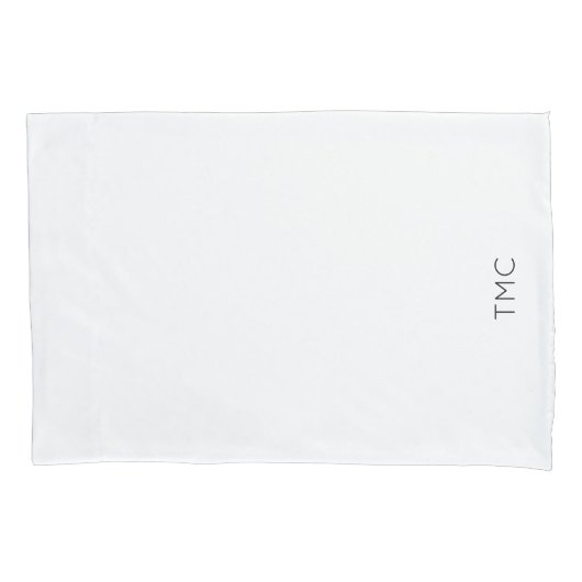 Monogram Initials Modernes Schwarz-weißes Pillowca Kissenbezug (Vorderseite)